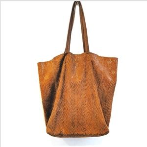 SORIAL Rubina brown snakeskin tote